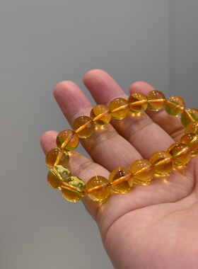 强推！天然黄水晶！10mm！同品质298+水晶手链X140