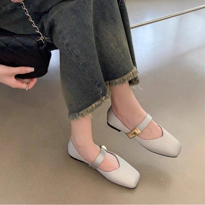 仙女方头法式复古小香平底玛丽珍鞋女2025春季新款浅口配裙子单鞋,淘宝优惠券,粉丝福利购,淘宝优惠卷