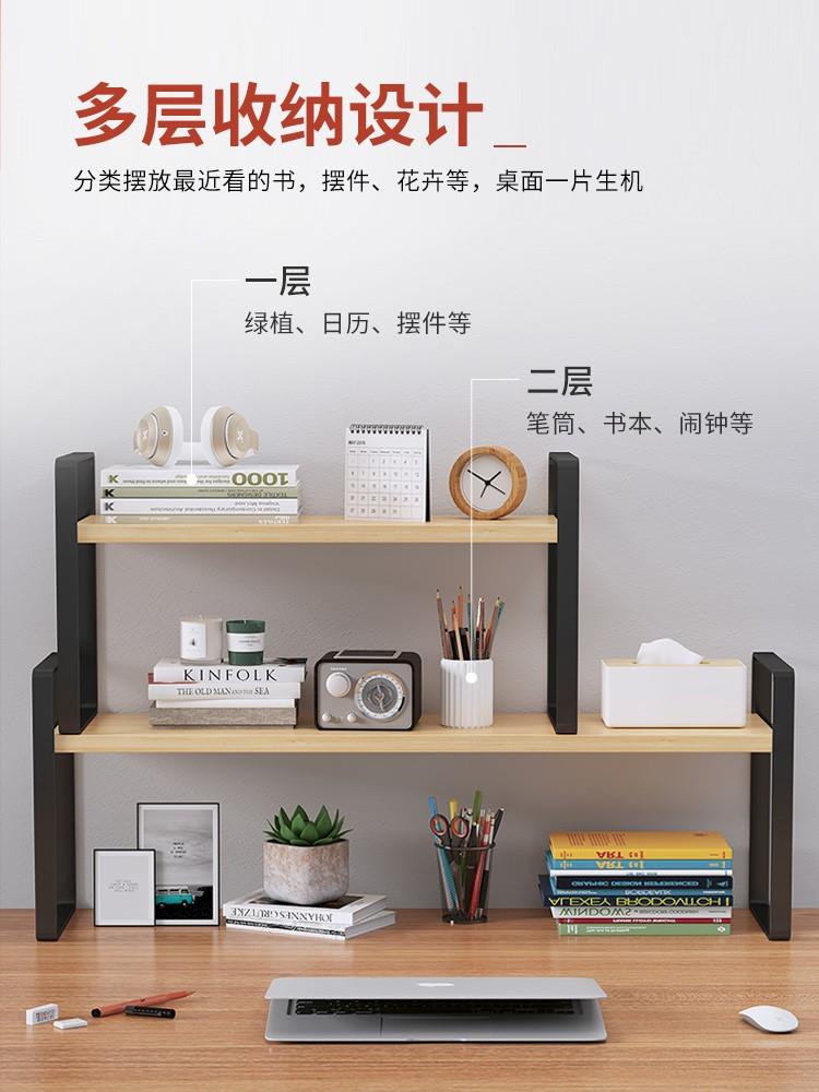 Simple desk bookshelf office desktop storage sorting rack - 图0