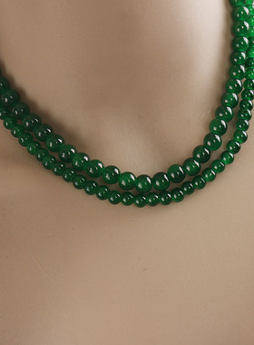 新中式黑色绿色玛瑙项链锁骨链女