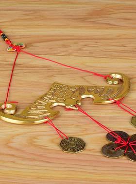 纯挂件黄铜蝙蝠吊铜钱吊饰福鼠吊金钱家居公司横梁装饰工艺品压顶