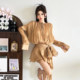KLIOU temperament retro high-end pleated lace-up dress women's fashion niche slim waist hot girl short skirt