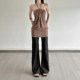 KLIOU Fashion Retro Brown Diamond Decorated Halter Dress Women's Design Slimming Covering Buttocks Short Skirt