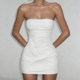 KLIOU cool atmosphere simple design pleated tube top dress women's twisted slim hip skirt summer