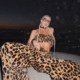 KLIOU fashionable retro personalized plush leopard print suit short tube top vest slimming high waist casual trousers