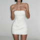 KLIOU cool atmosphere simple design pleated tube top dress women's twisted slim hip skirt summer