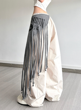 小众设计师款印花流苏屁帘