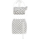 KLIOU doll feels sweet and mournful retro polka dot suit women's halter neck vest slimming versatile skirt suit