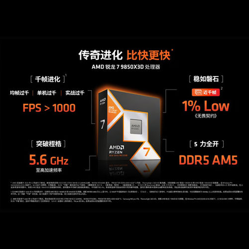 AMD锐龙R7 9850X3D/9800X3D华硕B850M/X870E吹雪重炮手主板U套装 - 图3