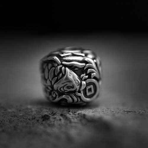 999足银手串配饰隔珠锦鲤手链上岸好运DIY银饰配件编绳文玩鱼散珠 - 图0