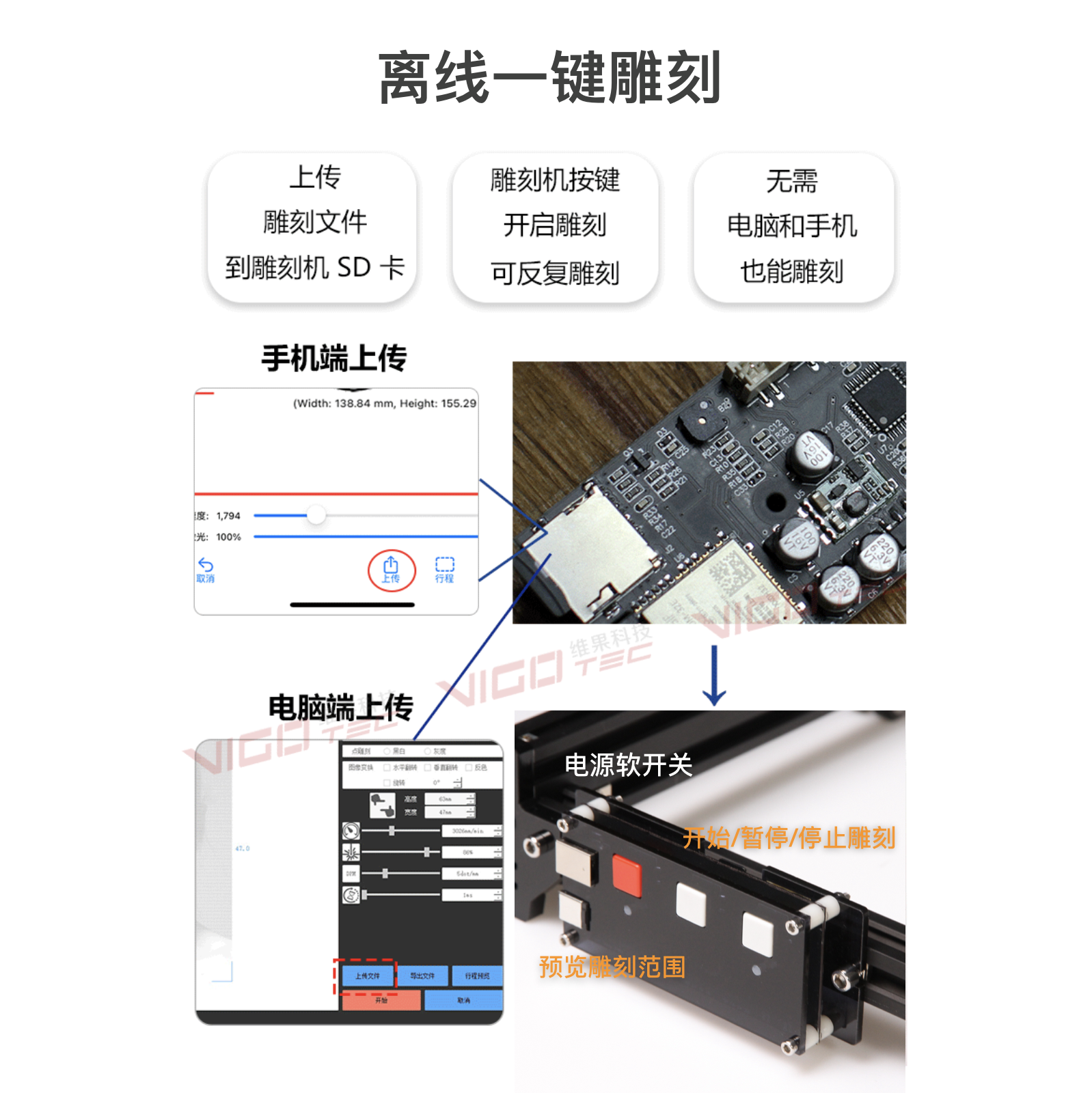 激光雕刻机小型大幅面打标台式刻字机不锈钢金属雕刻激光木板切割 - 图2