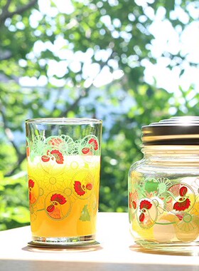 【金鸟限定】中川政七商店金の夏日本の夏复古玻璃罐储物罐带盖