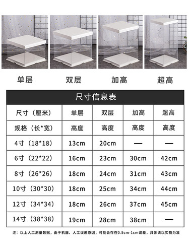 50套透明生日蛋糕盒子4四6六8八10十12寸加高包装盒厂家直销批 发 - 图2