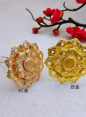 明代复原款花钿顶心花钗铜合金