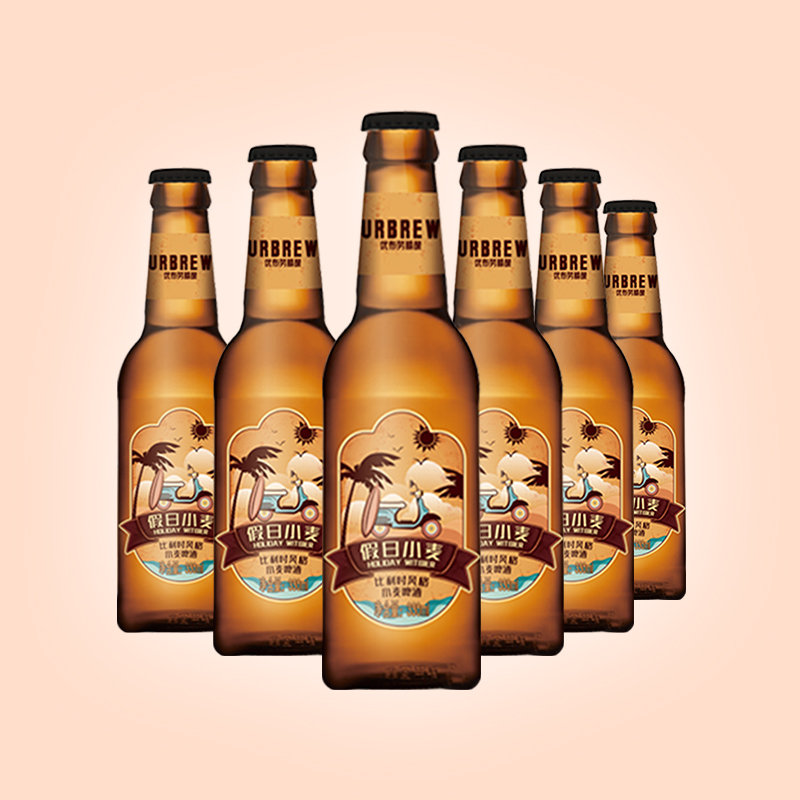 优布劳精酿啤酒假日小麦330ml*6瓶装国产佐餐酒比利时小麦艾尔-图1