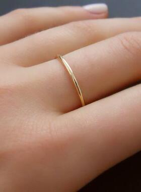 新品极简关节戒素圈戒指美国14K