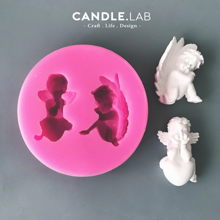 CANDLE.LAB|天使2连DIY香薰石膏蜡烛扩香石手工车载硅胶模具24-图0