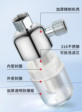 小型前置丝网过滤器家用电热水器免换滤芯自来水洗衣机花洒前置