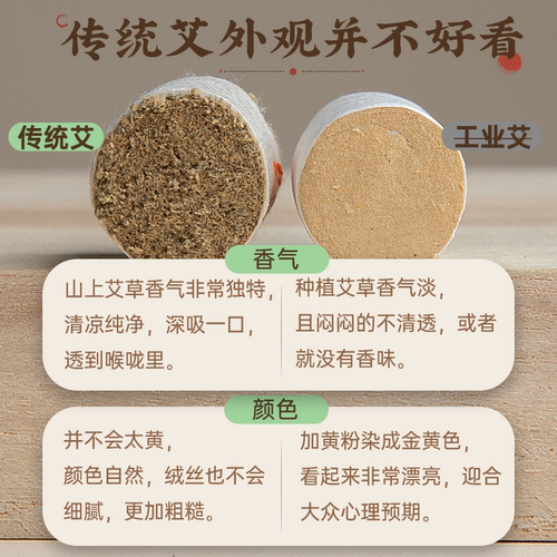 加粗艾柱艾条家用正品三年陈年大短小蕲金艾草艾柱纯艾灸盒套手工 - 图1