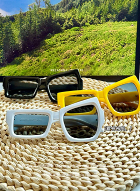 不规则眼镜大小眼不对称墨镜