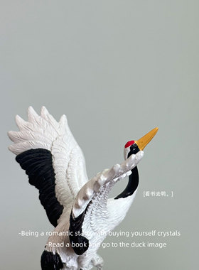 仿真小白鹤摆件玄关盆景造景