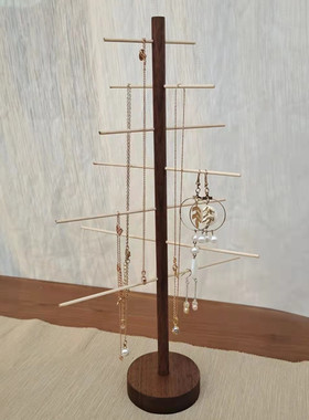 简约榉木耳环收纳展示架饰品diy