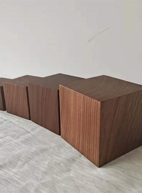 diy正方形手工雕刻木头块模型