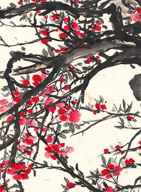 吴昌硕仙源桃花图画集国J画写意花鸟名家作品临摹范本高清宣纸微