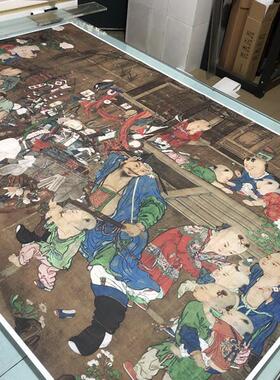 古画人物宋代著名u画家苏汉臣货郎图真迹复制品画芯非手绘临摹装