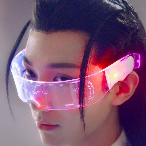 未来科技感护目眼镜赛博朋克科幻发光led墨镜潮女男蹦迪拍照玩具 - 图1