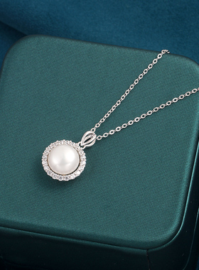 s925纯银时尚珍珠项链送女友礼物