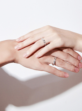 s925纯银简约素款闭口情侣戒指