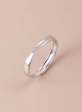 s925纯银莫比乌斯开口戒指女尾戒