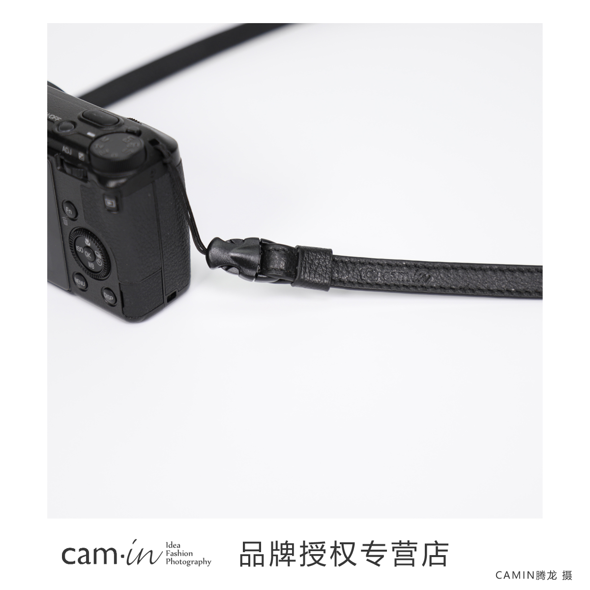 cam-in荔枝纹真皮相机细绳背带理光GR2 GR3 x快拆肩带斜跨黑卡G7X-图2