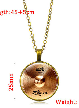 打鼓手时光宝石吊坠项链男女百搭欧美复古毛衣链饰品