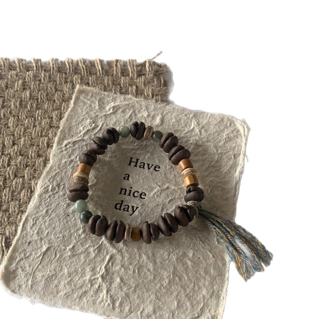 新中式手工天然（真）咖啡豆天然石百香籽檀木椰片拼接咖啡豆手串,淘宝优惠券,粉丝福利购,淘宝优惠卷