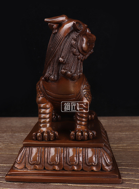 铜匠仁紫铜带底谛听摆件地藏王坐骑瑞兽铜貔貅铜工艺品玄关装饰