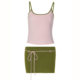 Suspenders ສີ contrast + ກະໂປງ strappy ແລະຊຸດ culottes