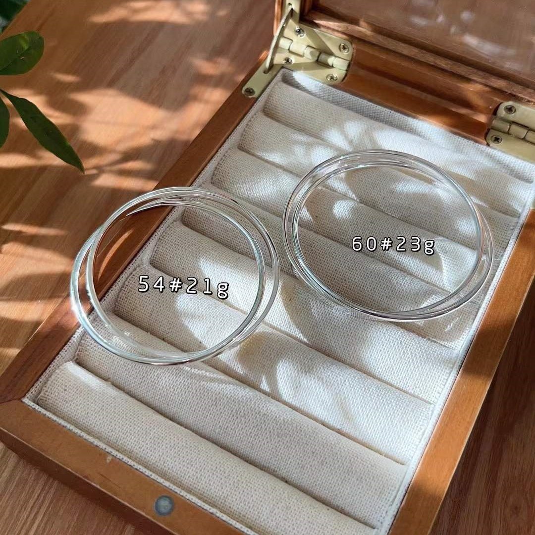 足银手环光面闭口双圈手镯轻奢风简约亮面银饰手镯女素圈礼物手环,淘宝优惠券,粉丝福利购,淘宝优惠卷