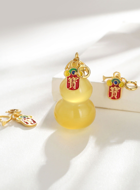 S925纯银吊坠扣头国风沙金