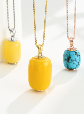 奢金轩吊坠扣头桶珠圆柱银扣