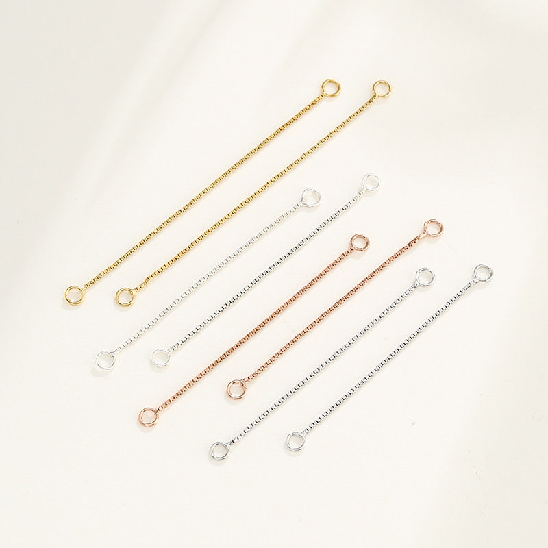 925纯银diy耳环配件盒子项链加长延长尾链耳钉配件长耳线流苏材料,淘宝优惠券,粉丝福利购,淘宝优惠卷