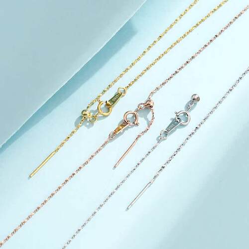 S925纯银锁骨链简约硅胶珠纯链子满天星项链可串珠子带针链无吊坠 - 图3