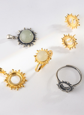 奢金轩s925纯银吊坠空托