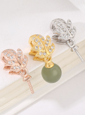 纯银吊坠扣diy珍珠日韩翡翠