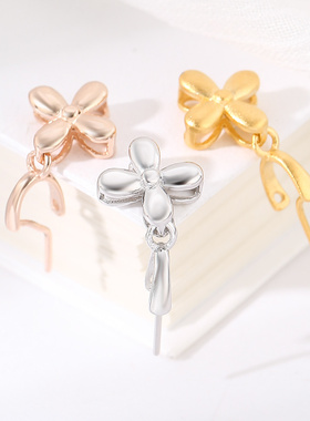 纯银扣头18k金扣子夹扣吊坠扣