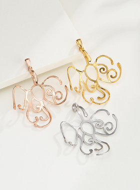 S925银蝴蝶吊坠空托随形吊坠空托