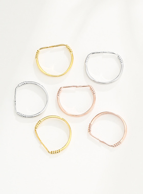 奢金轩女S925纯银日韩风戒指空托