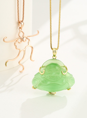 随形翡翠蜜蜡佛公观音吊坠空托