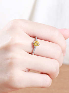 日韩风镶嵌莫桑石情侣戒指空托